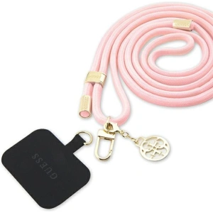 Pasek Guess GUOUCNMG4EP Universal CBDY Cord Nylon 4G Metal Charm różowy/pink