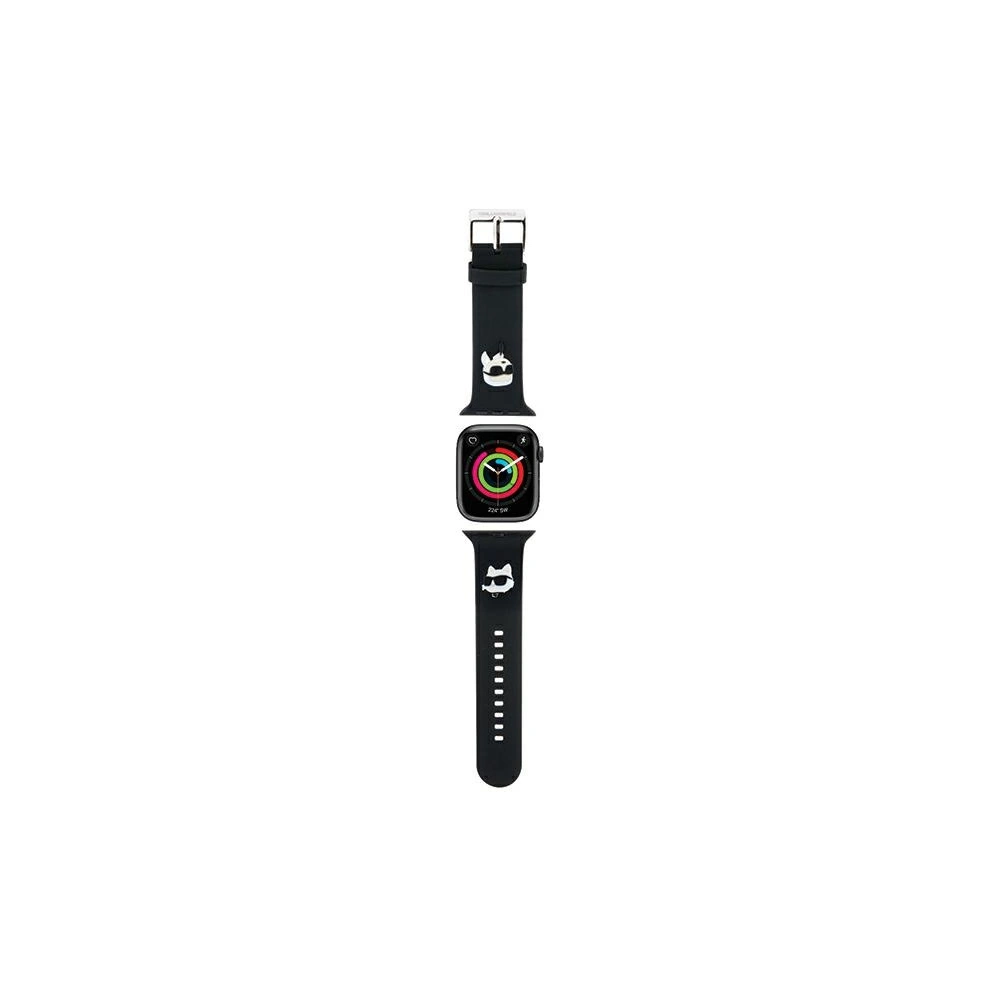 Hurtownia GSM - Pasek Karl Lagerfeld KLAWLSLKCNK Apple Watch 4/5/6/7/SE/8/9/Ultra 44/45/49mm popruh 3D guma Karl&Choupette hlavy černý/black - KLD1768 - {ean13} - Hurt