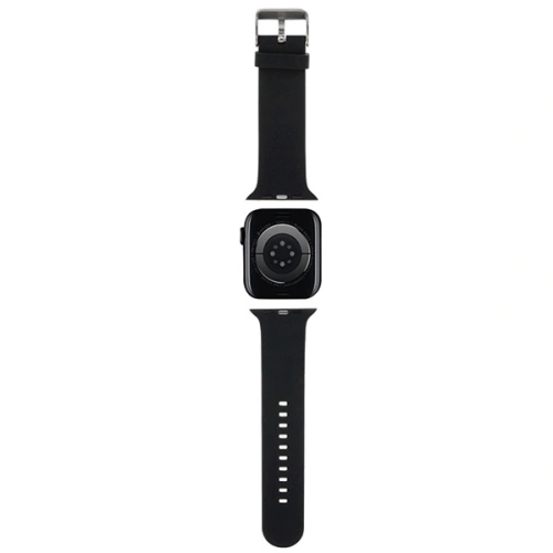 Pasek Karl Lagerfeld KLAWLSLKCNK Apple Watch 4/5/6/7/SE/8/9/Ultra 44/45/49mm strap 3D Rubber Karl&Choupette Heads czarny/black
