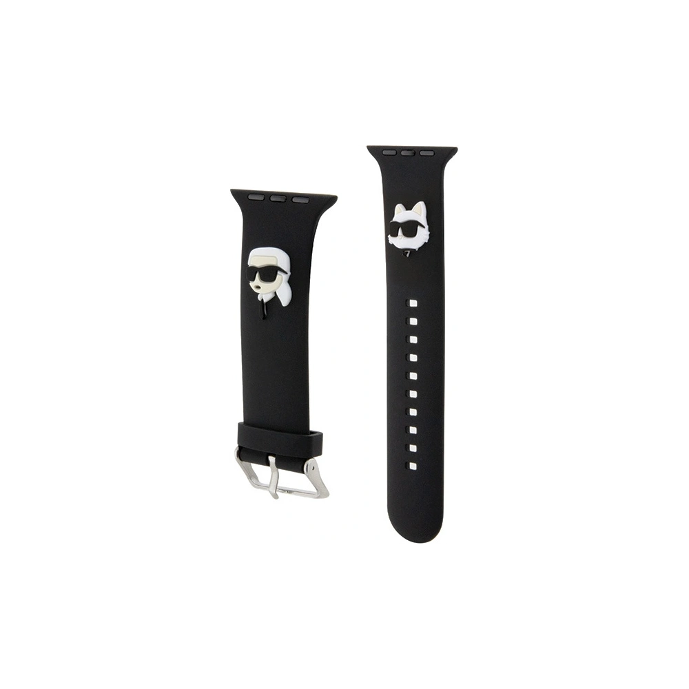 Hurtownia GSM - Pasek Karl Lagerfeld KLAWLSLKCNK Apple Watch 4/5/6/7/SE/8/9/Ultra 44/45/49mm popruh 3D guma Karl&Choupette hlavy černý/black - KLD1768 - {ean13} - Hurt