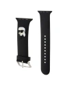 Pasek Karl Lagerfeld KLAWLSLKNK Apple Watch 4/5/6/7/SE/8/9/Ultra 44/45/49mm curea 3D Rubber Karl Head negru/black