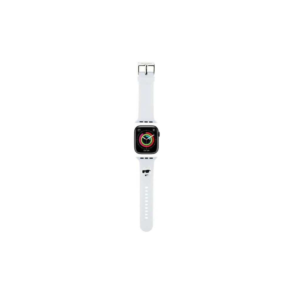 Hurtownia GSM - Pánt Karl Lagerfeld KLAWMSLCNH Apple Watch 4/5/6/7/SE/8/9/10 40/41/42mm szíj 3D Gumi Choupette Fejek fehér/white - KLD1771 - {ean13} - Hurt
