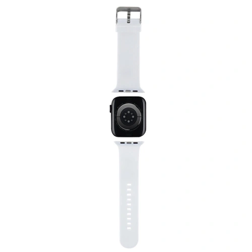 Pasek Karl Lagerfeld KLAWMSLCNH Apple Watch 4/5/6/7/SE/8/9/10 40/41/42mm strap 3D Rubber Choupette Heads biały/white