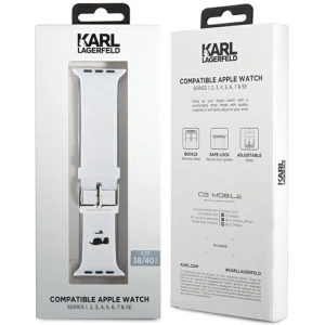 Hurtownia GSM - Pasek Karl Lagerfeld KLAWMSLCNH Apple Watch 4/5/6/7/SE/8/9/10 40/41/42mm strap 3D Rubber Choupette Heads alb/white - KLD1771 - {ean13} - Hurt