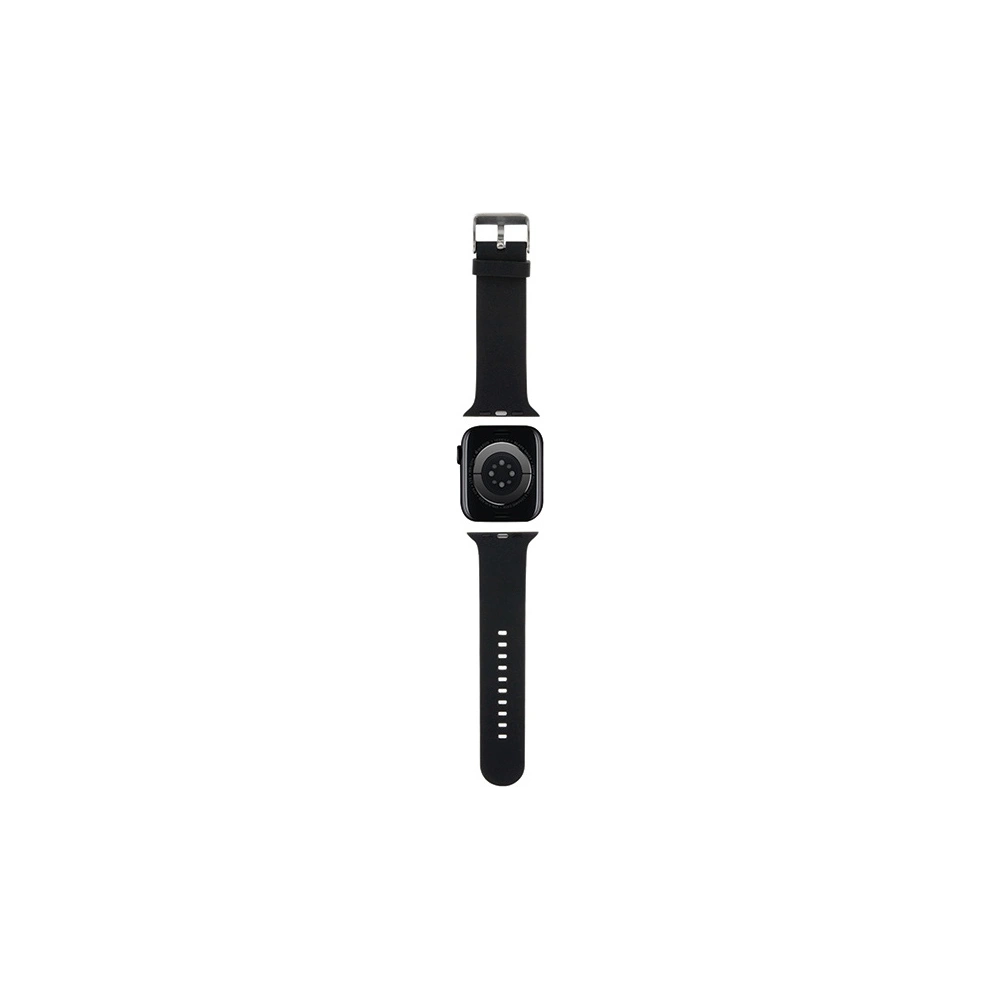 Karl Lagerfeld KLAWMSLCNK Apple Watch 4/5/6/7/SE/8/9/10 40/41/42mm Armband 3D Gummi Choupette Köpfe schwarz/black