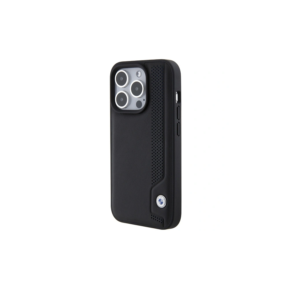 Wholesale BMW BMHCP15L22RBDK Apple iPhone 15 Pro hardcase Leather Blue Dots black - BMW539 - {ean13} - Hurt