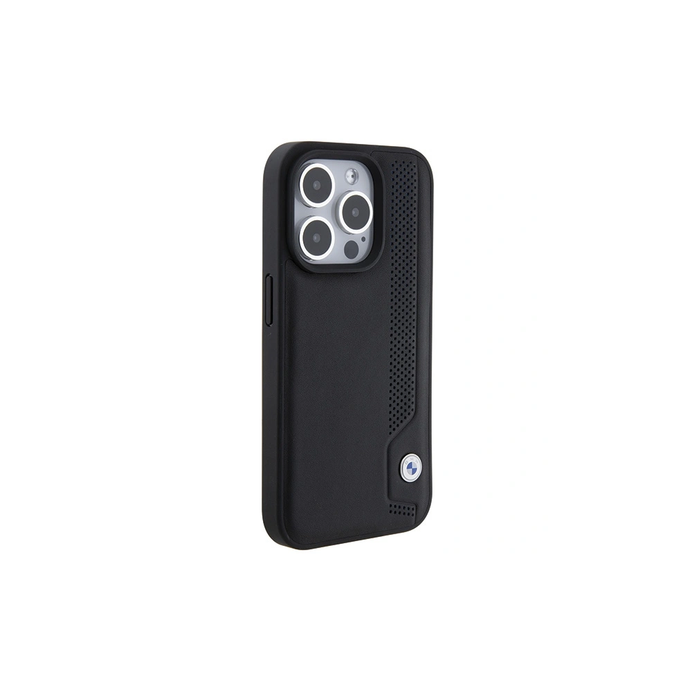 Wholesale BMW BMHCP15L22RBDK Apple iPhone 15 Pro hardcase Leather Blue Dots black - BMW539 - {ean13} - Hurt