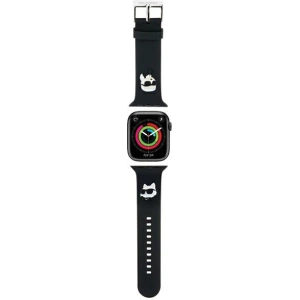 Hurtownia GSM - Pasek Karl Lagerfeld KLAWMSLKCNK Apple Watch 4/5/6/7/SE/8/9/10 40/41/42mm curea 3D Rubber Karl&Choupette Heads negru/black - KLD1773 - {ean13} - Hurt