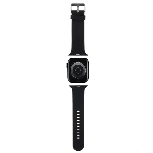 Pasek Karl Lagerfeld KLAWMSLKCNK Apple Watch 4/5/6/7/SE/8/9/10 40/41/42mm strap 3D Rubber Karl&Choupette Heads czarny/black