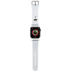 Hurtownia GSM - Pasek Karl Lagerfeld KLAWMSLKNH Apple Watch 4/5/6/7/SE/8/9/10 40/41/42mm curea 3D cauciuc Karl Head alb/white - KLD1774 - {ean13} - Hurt