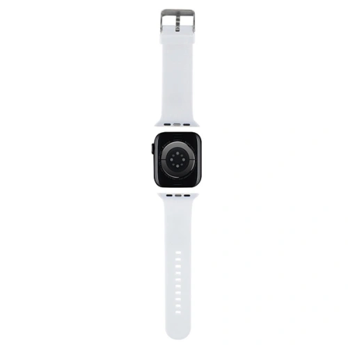 Pasek Karl Lagerfeld KLAWMSLKNH Apple Watch 4/5/6/7/SE/8/9/10 40/41/42mm strap 3D Rubber Karl Head biały/white