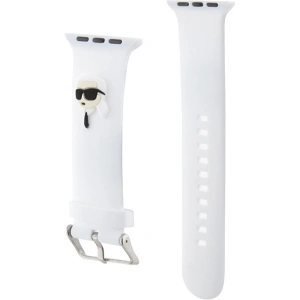 Hurtownia GSM - Pasek Karl Lagerfeld KLAWMSLKNH Apple Watch 4/5/6/7/SE/8/9/10 40/41/42mm curea 3D cauciuc Karl Head alb/white - KLD1774 - {ean13} - Hurt
