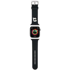 Hurtownia GSM - Páska Karl Lagerfeld KLAWMSLKNK Apple Watch 4/5/6/7/SE/8/9/10 40/41/42mm pásek 3D guma Karl Head černý/black - KLD1775 - {ean13} - Hurt