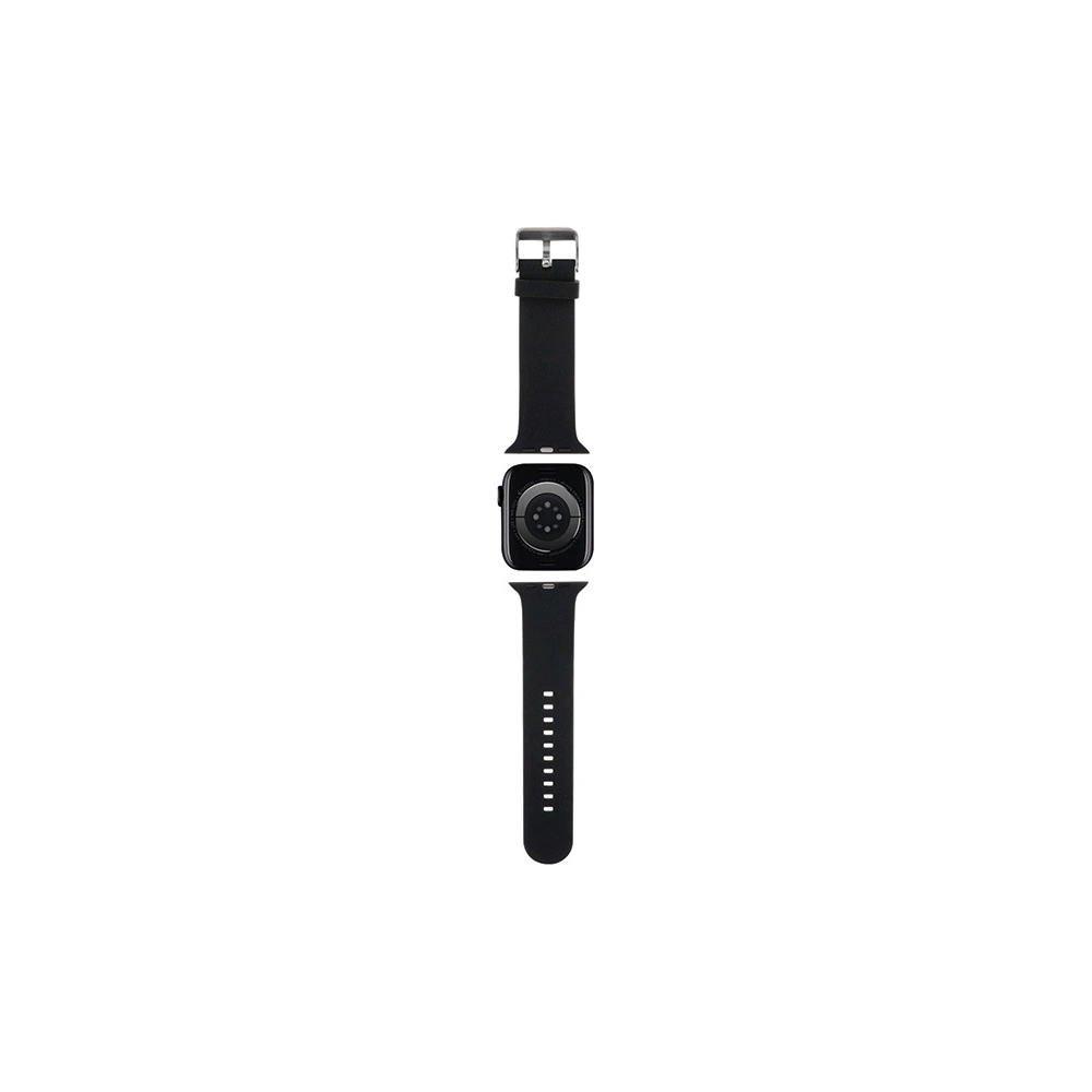 Páska Karl Lagerfeld KLAWMSLKNK Apple Watch 4/5/6/7/SE/8/9/10 40/41/42mm pásek 3D guma Karl Head černý/black
