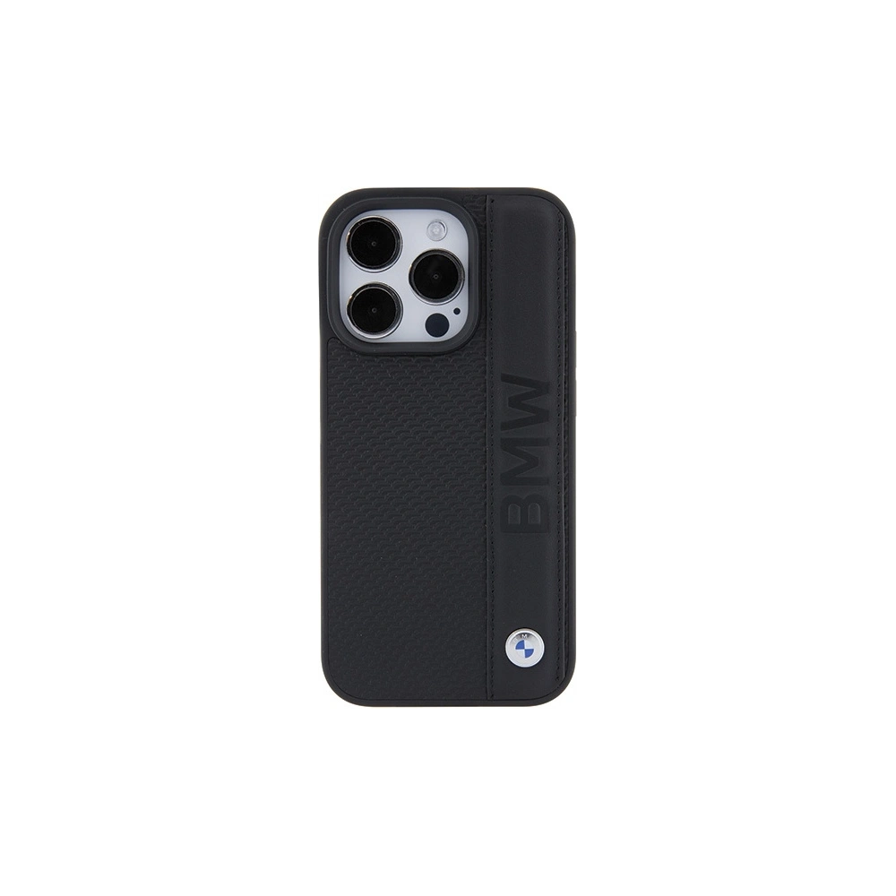 Wholesale BMW BMHCP15L22RDPK Apple iPhone 15 Pro hardcase Leather Textured & Stripe black - BMW540 - {ean13} - Hurt