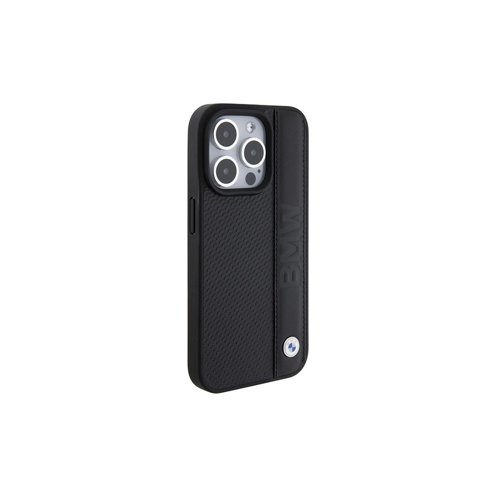 Hurtownia GSM - Etui BMW BMHCP15L22RDPK Apple iPhone 15 Pro kemény tok bőr textúrával és csíkkal fekete/black - BMW540 - {ean13} - Hurt