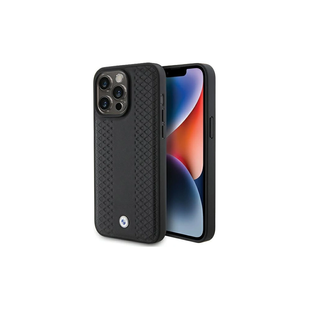 Hurtownia GSM - Etui BMW BMHCP15L22RFGK Apple iPhone 15 Pro Leather Diamond Pattern negru/black - BMW541 - {ean13} - Hurt