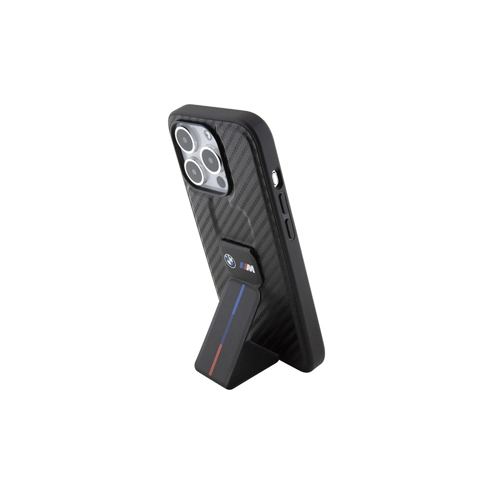 Hurtownia GSM - Etui BMW BMHCP15LGSPCCK Apple iPhone 15 Pro hardcase Grip Stand Smooth & Carbon fekete/black - BMW547 - {ean13} - Hurt