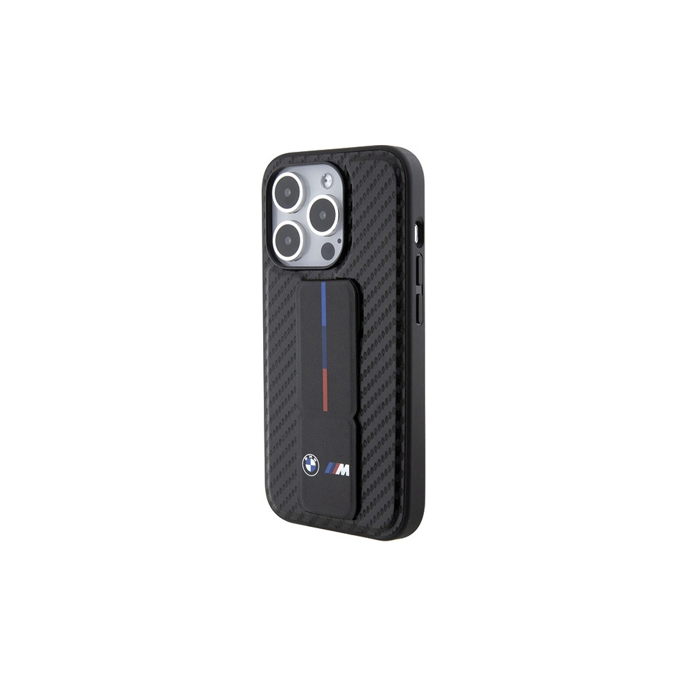 Hurtownia GSM - Etui BMW BMHCP15LGSPCCK Apple iPhone 15 Pro hardcase Grip Stand Smooth & Carbon fekete/black - BMW547 - {ean13} - Hurt