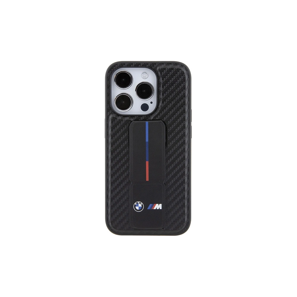 Hurtownia GSM - Etui BMW BMHCP15LGSPCCK Apple iPhone 15 Pro hardcase Grip Stand Smooth & Carbon fekete/black - BMW547 - {ean13} - Hurt
