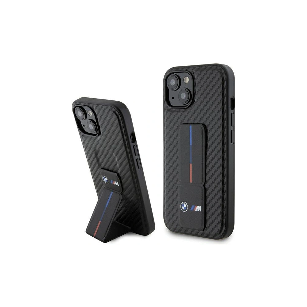 Hurtownia GSM - Etui BMW BMHCP15SGSPCCK Apple iPhone 15 hardcase Grip Stand Smooth & Carbon černý/black - BMW551 - {ean13} - Hurt