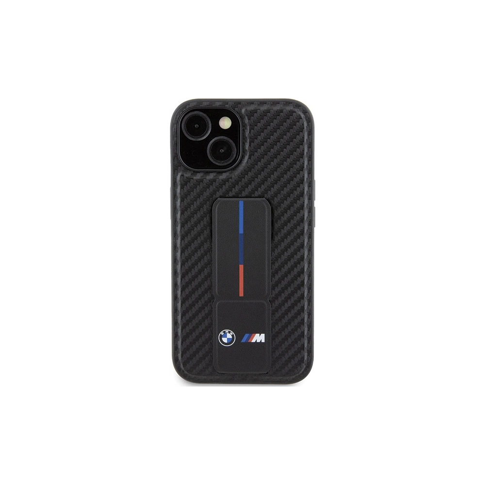Hurtownia GSM - Etui BMW BMHCP15SGSPCCK Apple iPhone 15 hardcase Grip Stand Smooth & Carbon černý/black - BMW551 - {ean13} - Hurt