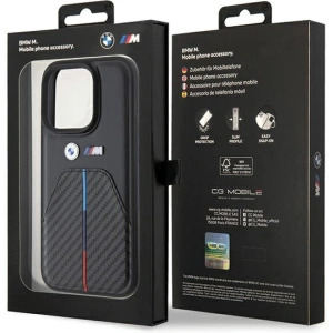 Hurtownia GSM - Etui BMW BMHCP15X22NSTB Apple iPhone 15 Pro Max cu dungi tricolore ștanțate negru/black - BMW552 - {ean13} - Hurt