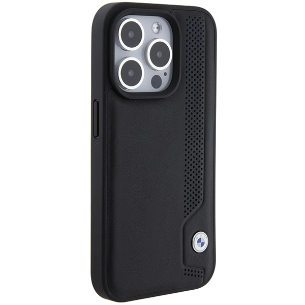 Kryt BMW BMHCP15X22RBDK Apple iPhone 15 Pro Max hardcase Leather Blue Dots black