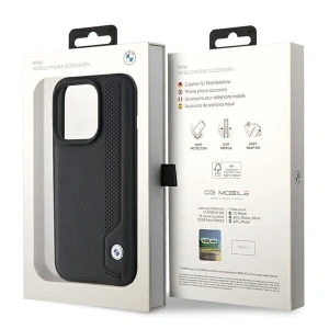 Hurtownia GSM - Etui BMW BMHCP15X22RBDK Apple iPhone 15 Pro Max hardcase piele puncte albastre negru/black - BMW557 - {ean13} - Hurt