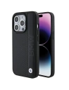 Etui BMW BMHCP15X22RDPK Apple iPhone 15 Pro Max keménytok bőr textúrával és csíkkal fekete/black