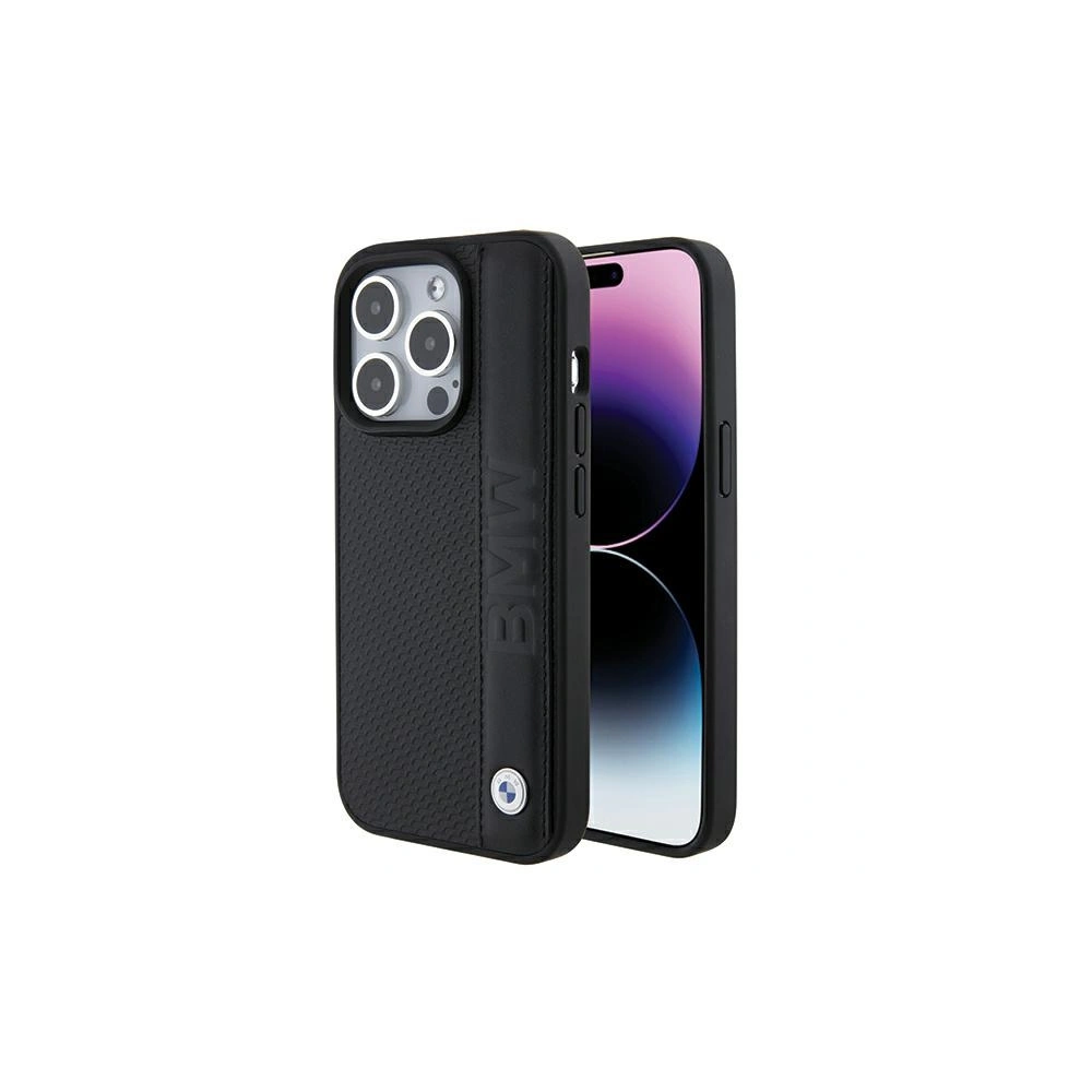 Hurtownia GSM - Case BMW BMHCP15X22RDPK Apple iPhone 15 Pro Max Hartschale Leder Texturiert & Streifen schwarz/black - BMW558 - {ean13} - Hurt