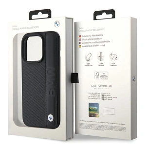 Hurtownia GSM - Etui BMW BMHCP15X22RDPK Apple iPhone 15 Pro Max hardcase Leather Textured & Stripe czarny/black - BMW558 - {ean13} - Hurt