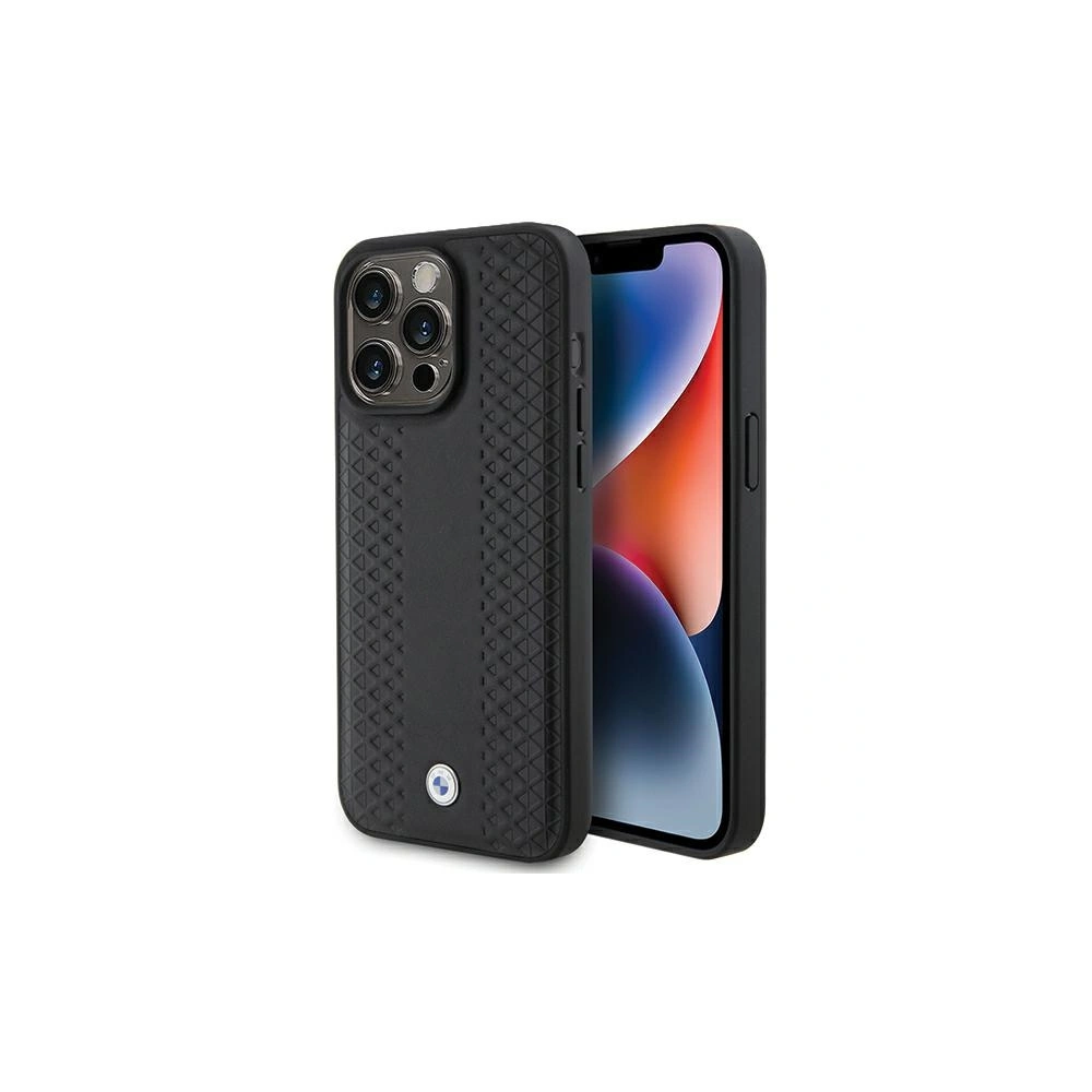 Hurtownia GSM - Etui BMW BMHCP15X22RFGK Apple iPhone 15 Pro Max bőr gyémánt mintás fekete/black - BMW559 - {ean13} - Hurt
