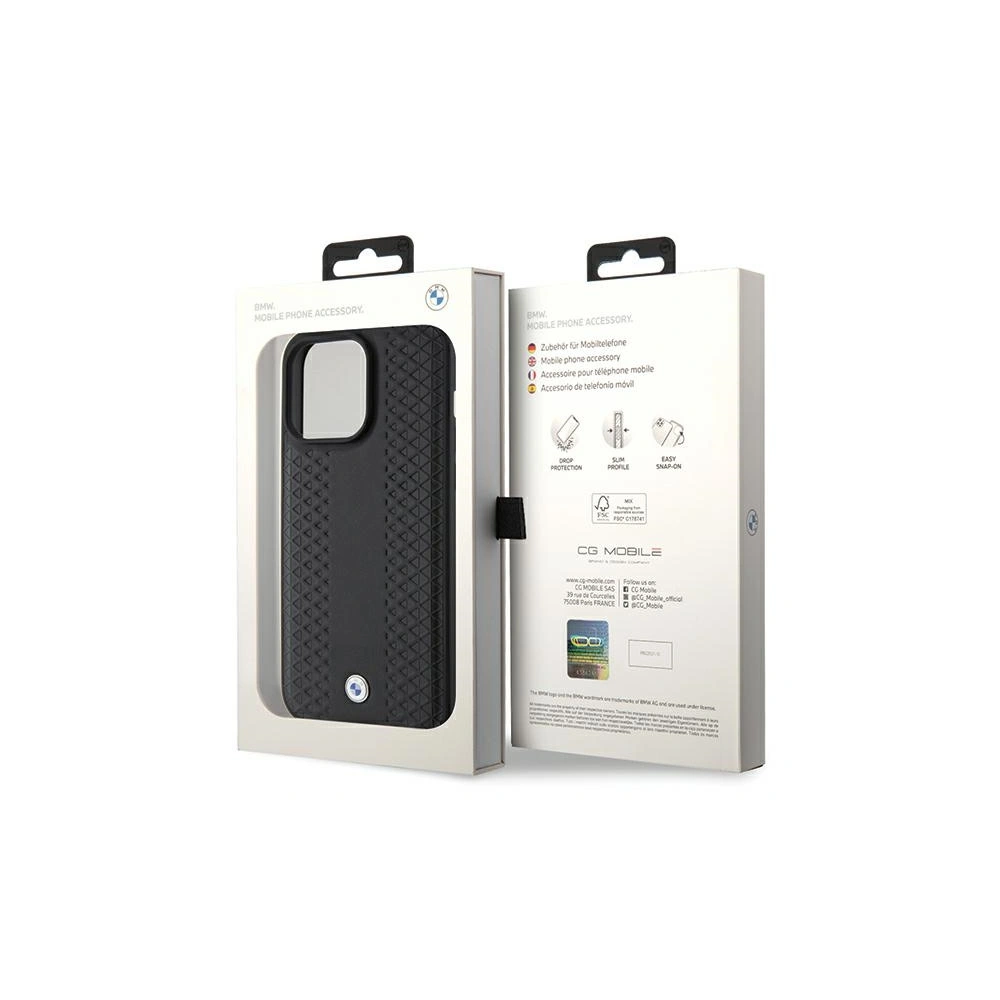 Hurtownia GSM - Etui BMW BMHCP15X22RFGK Apple iPhone 15 Pro Max bőr gyémánt mintás fekete/black - BMW559 - {ean13} - Hurt