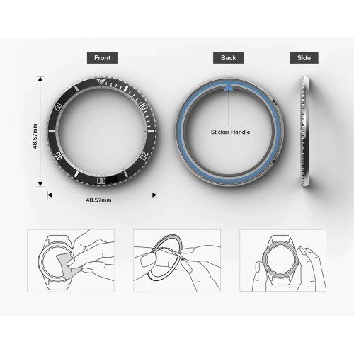 Nakładka Ringke Bezel Styling 47-80 Samsung Galaxy Watch 6 Classic 47mm Stainless Silver