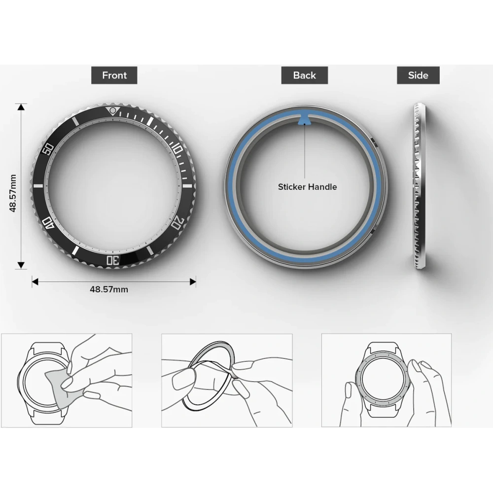 Wholesale Ringke Bezel Styling 47-80 Samsung Galaxy Watch 6 Classic 47mm Stainless Silver - RGK1906 - {ean13} - Hurt