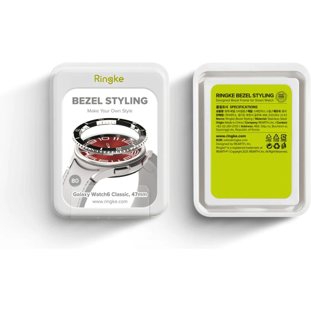 Wholesale Ringke Bezel Styling 47-80 Samsung Galaxy Watch 6 Classic 47mm Stainless Silver - RGK1906 - {ean13} - Hurt
