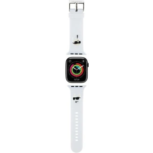 Hurtownia GSM - Pasek Karl Lagerfeld KLAWLSLKCNH Apple Watch 4/5/6/7/SE/8/9/Ultra 44/45/49mm strap 3D Rubber Karl&Choupette Heads biały/white - KLD1780 - {ean13} - Hurt