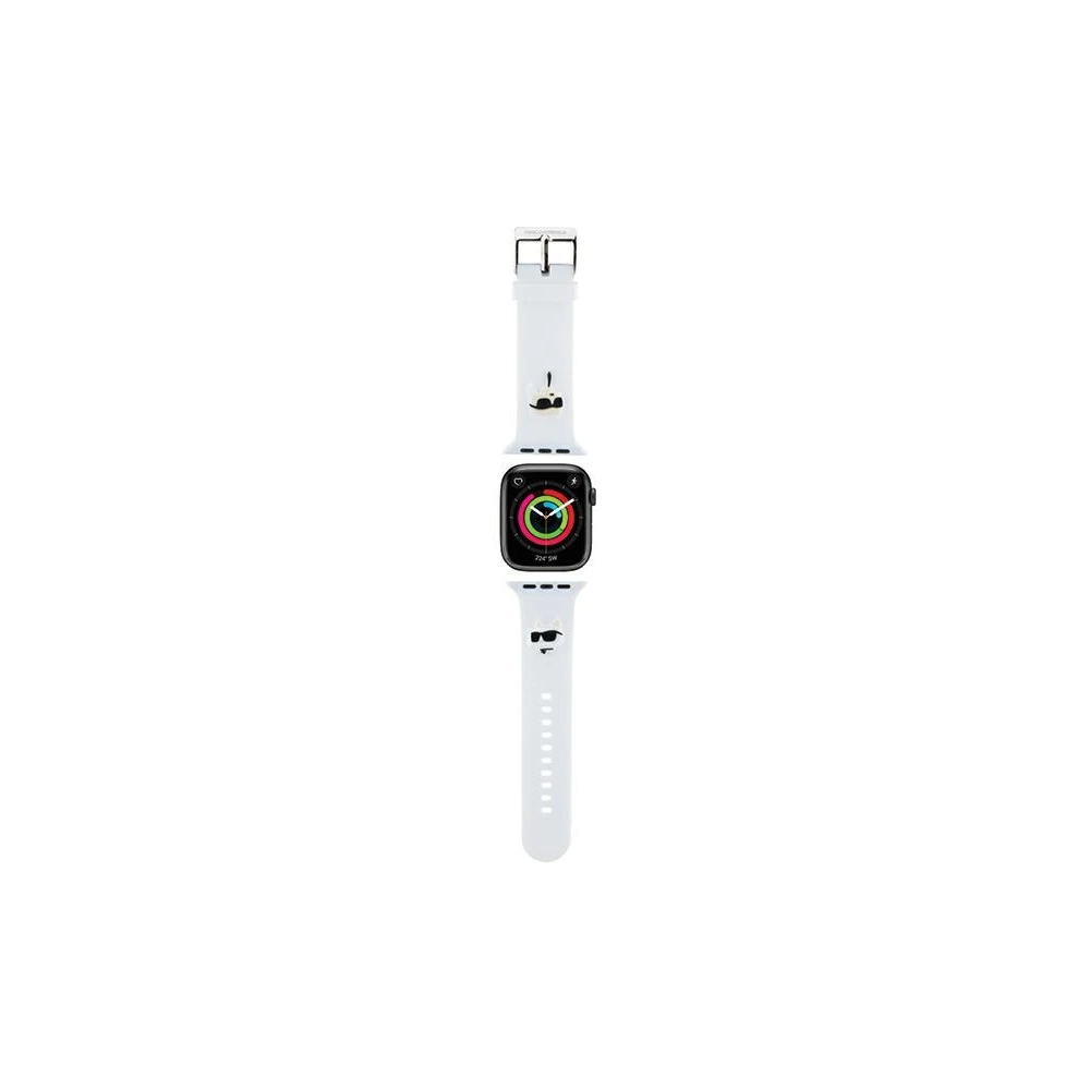Wholesale Belt Karl Lagerfeld KLAWLSLKCNH Apple Watch 4/5/6/7/SE/8/9/Ultra 44/45/49mm strap 3D Rubber Karl&Choupette Heads white - KLD1780 - {ean13} - Hurt