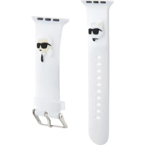 Hurtownia GSM - Pasek Karl Lagerfeld KLAWLSLKCNH Apple Watch 4/5/6/7/SE/8/9/Ultra 44/45/49mm strap 3D Rubber Karl&Choupette Heads biały/white - KLD1780 - {ean13} - Hurt