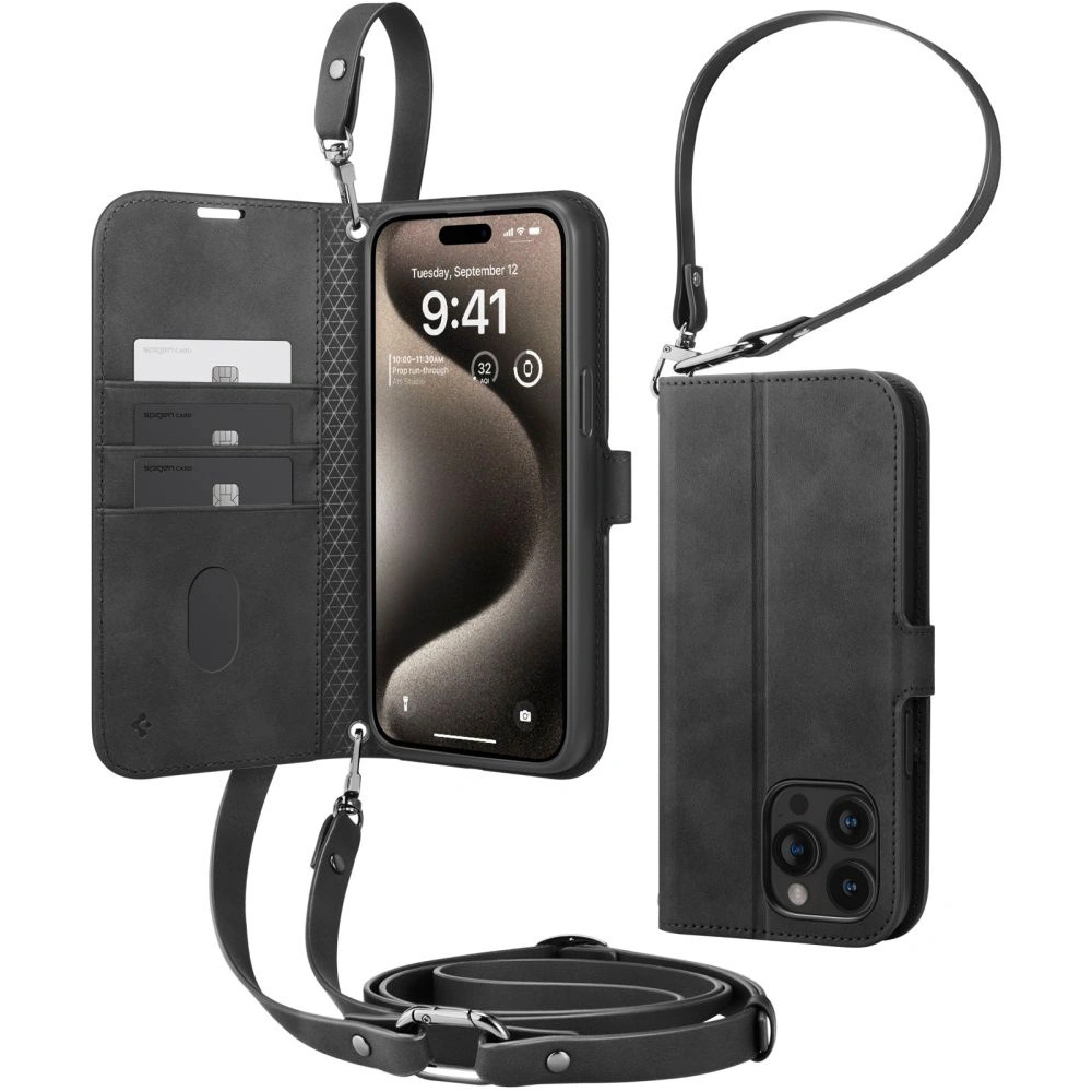 Hurtownia GSM - Etui Spigen Wallet S Pro Apple iPhone 15 Pro Max Černé - SPN3194 - {ean13} - Hurt