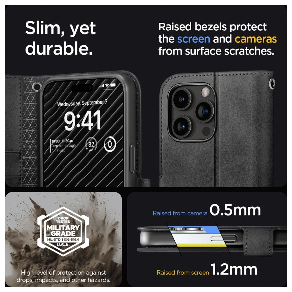 Hurtownia GSM - Etui Spigen Wallet S Pro Apple iPhone 15 Pro Max Černé - SPN3194 - {ean13} - Hurt