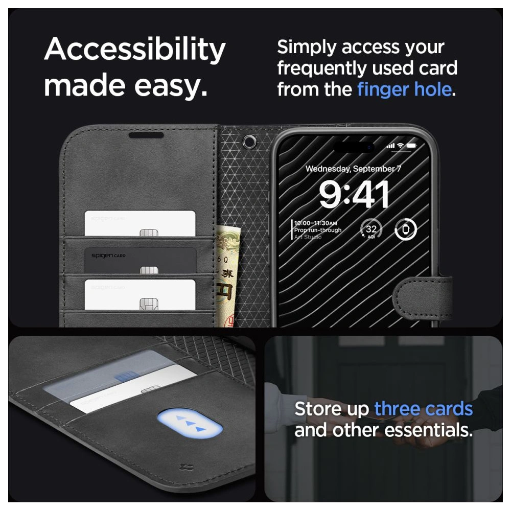 Hurtownia GSM - Etui Spigen Wallet S Pro Apple iPhone 15 Pro Max Černé - SPN3194 - {ean13} - Hurt