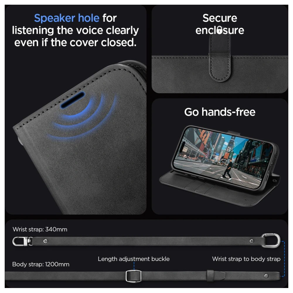 Hurtownia GSM - Etui Spigen Wallet S Pro Apple iPhone 15 Pro Max Černé - SPN3194 - {ean13} - Hurt