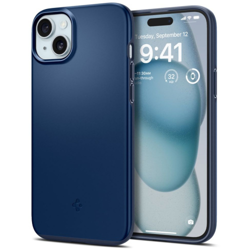 Spigen Distributor - 8809896750981 - SPN3195 - Spigen Thin Fit Apple iPhone 15 Navy Blue - B2B homescreen