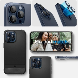 Hurtownia GSM - Sticlă securizată pentru aparat Spigen Optik.tr ez Fit Camera Protector Apple iPhone 14 Pro/Pro Max/15 Pro/Pro Max Blue Titanium [2 PACK] - SPN3197 - {ean13} - Hurt