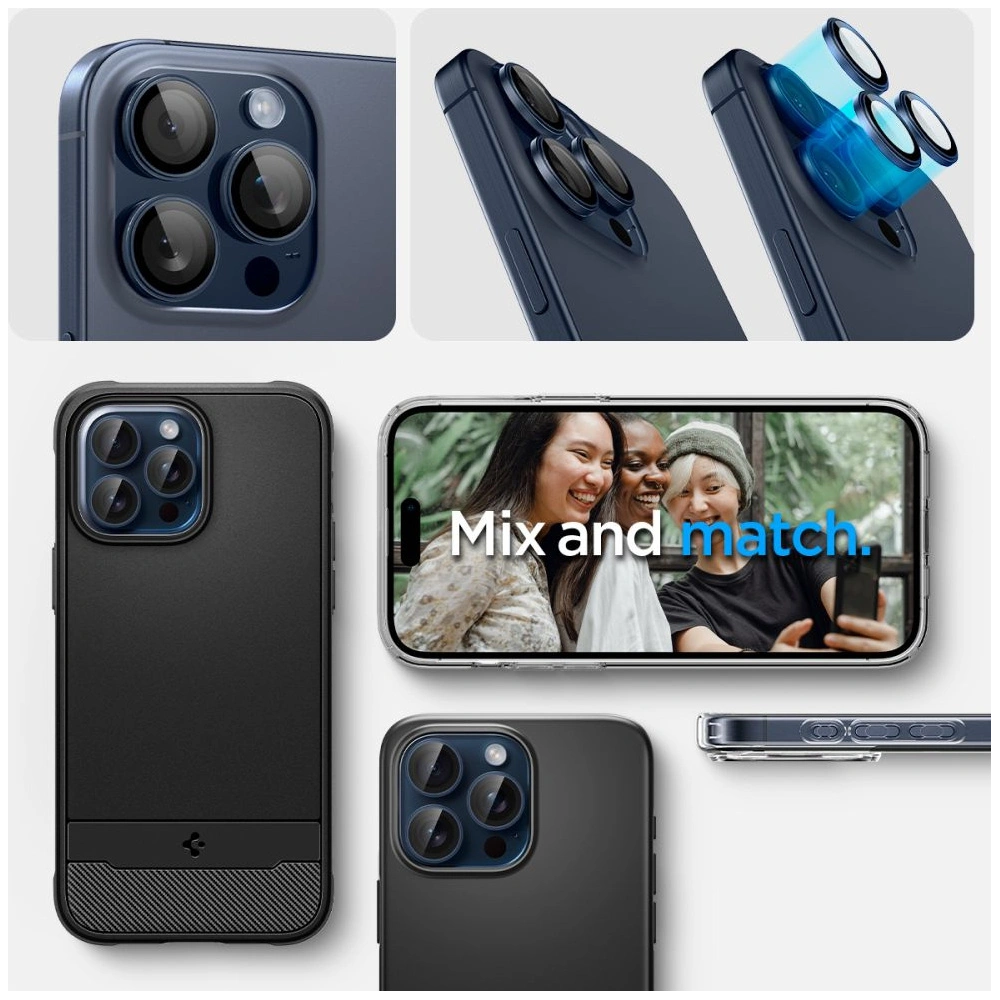 Wholesale Spigen Optik.tr ez Fit Camera Protector Apple iPhone 14 Pro/Pro Max/15 Pro/Pro Max Blue Titanium [2 PACK] - SPN3197 - {ean13} - Hurt