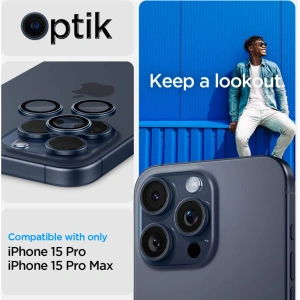 Hurtownia GSM - Sticlă securizată pentru aparat Spigen Optik.tr ez Fit Camera Protector Apple iPhone 14 Pro/Pro Max/15 Pro/Pro Max Blue Titanium [2 PACK] - SPN3197 - {ean13} - Hurt