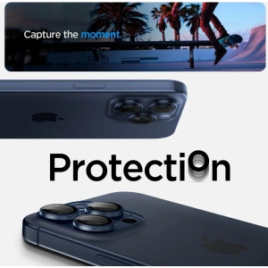 Hurtownia GSM - Sticlă securizată pentru aparat Spigen Optik.tr ez Fit Camera Protector Apple iPhone 14 Pro/Pro Max/15 Pro/Pro Max Blue Titanium [2 PACK] - SPN3197 - {ean13} - Hurt