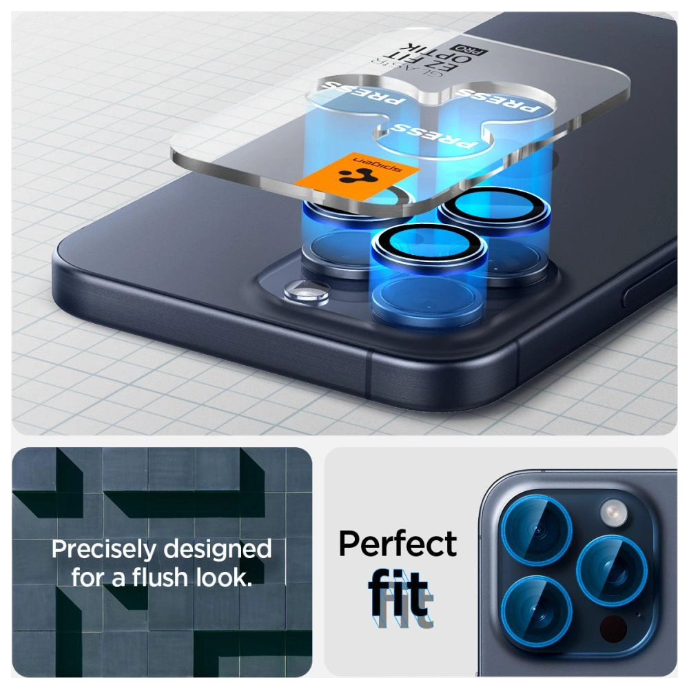 Wholesale Spigen Optik.tr ez Fit Camera Protector Apple iPhone 14 Pro/Pro Max/15 Pro/Pro Max Blue Titanium [2 PACK] - SPN3197 - {ean13} - Hurt